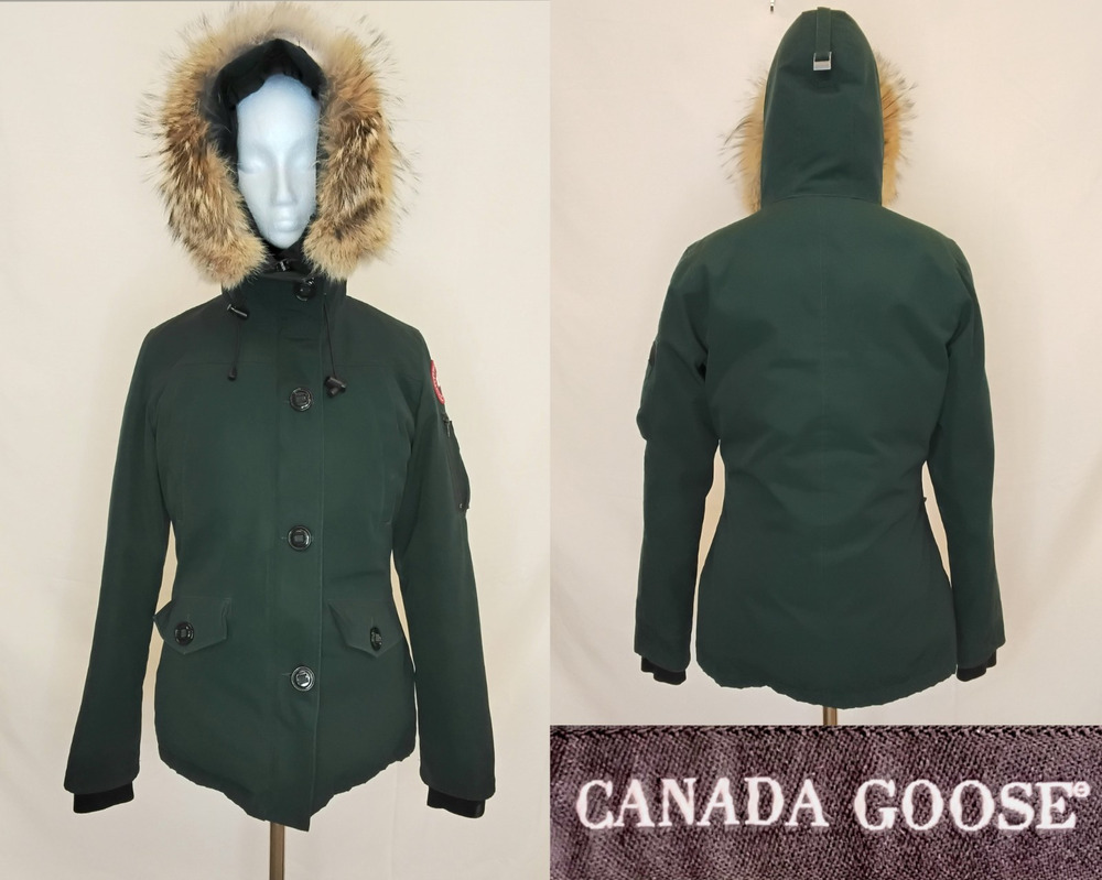 Canada Goose Down Jacket Women's Medium Green Montebello Heritage Parka #J6035